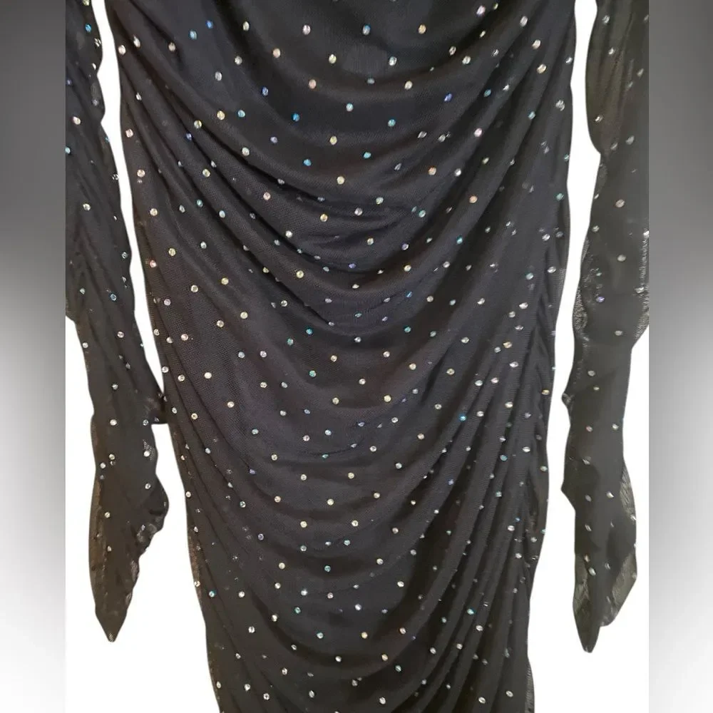 Windsor Aliya Heatstone Ruched Bodycon Dress Formal Size Large